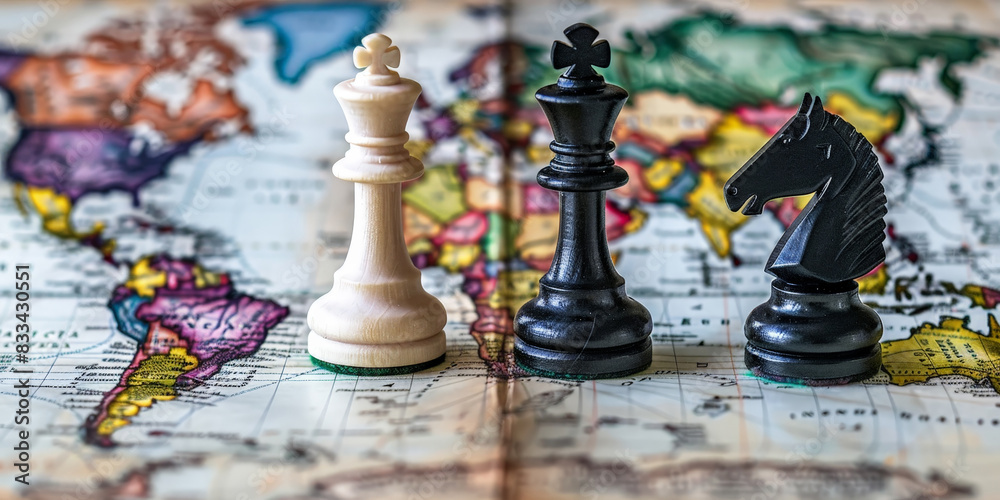 Strategic chess pieces on a world map symbolizing global strategy and competition with a focus on international dynamics
Strategic chess pieces on a world map symbolizing global strategy and competition with a focus on international dynamics