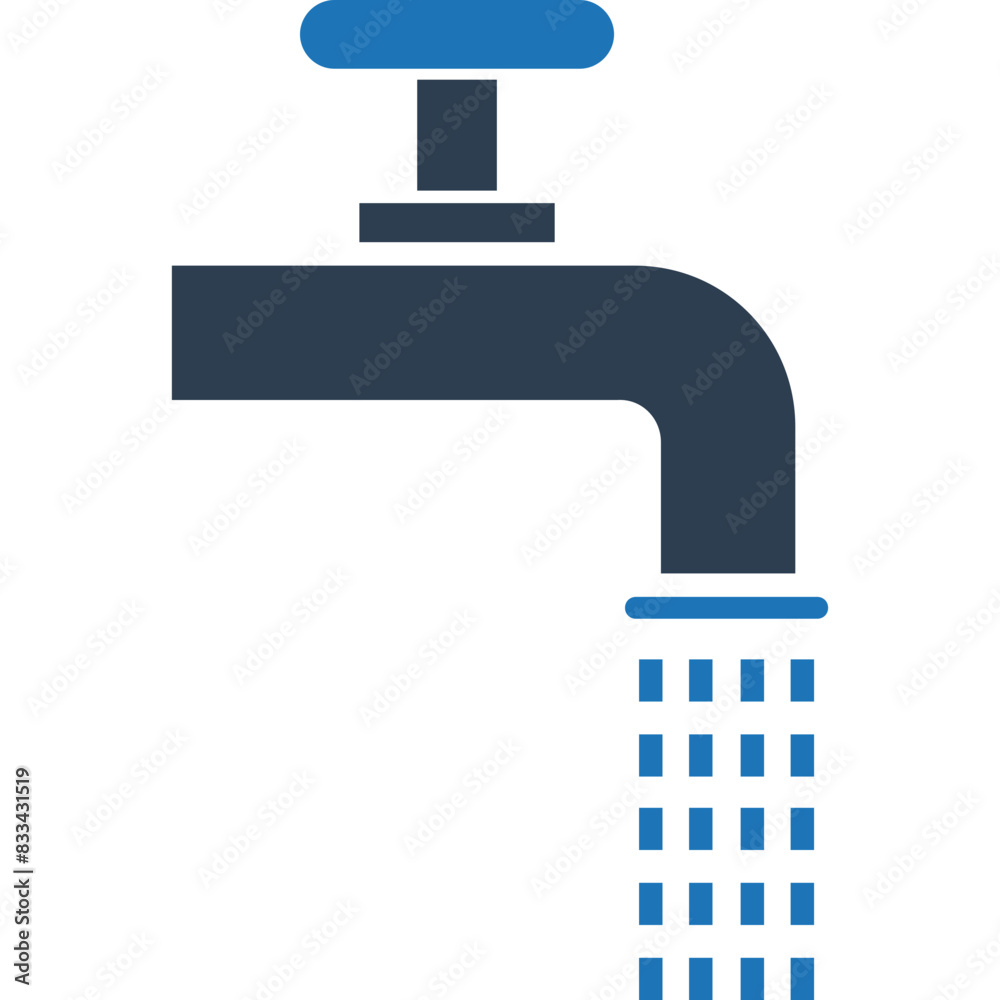 Faucet Dual Tone vector Icon Faucet Dual Tone vector Icon