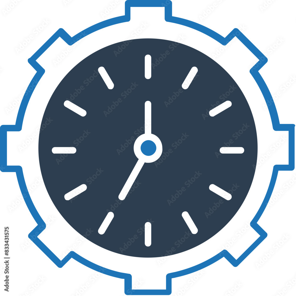 Time Management Dual Tone  vector Icon