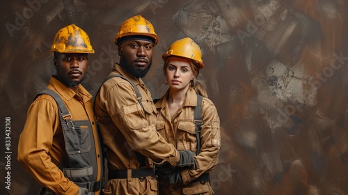 In this stock image, three miners are captured at work. © Flowstudio