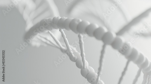 A white 3d DNA strips on a white background.