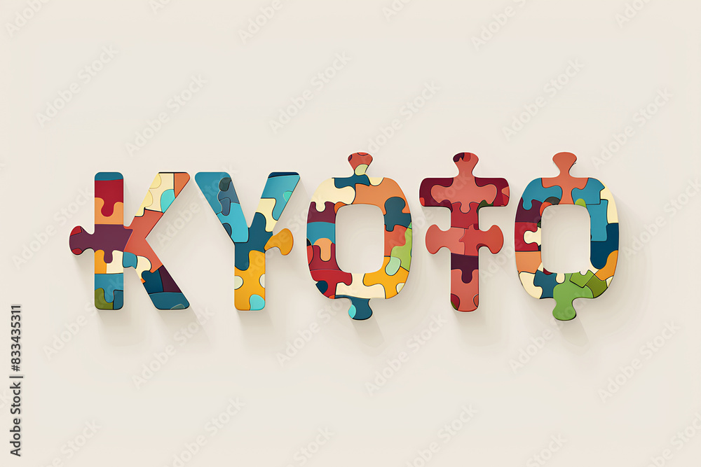 Obraz premium 京都(KYOTO)カラフルな英文ロゴ