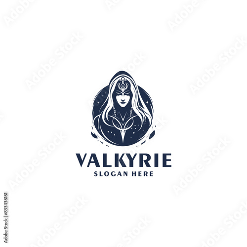 Valkyrie head logo vector illustration