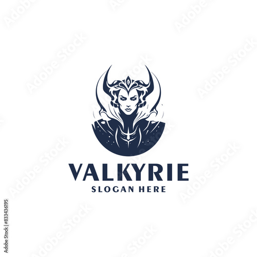Valkyrie head logo vector illustration