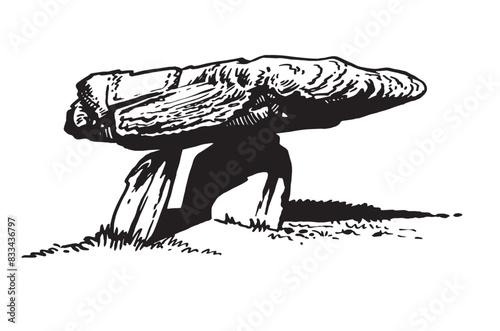 The dolmen of South Korea on white background,vector illustration.