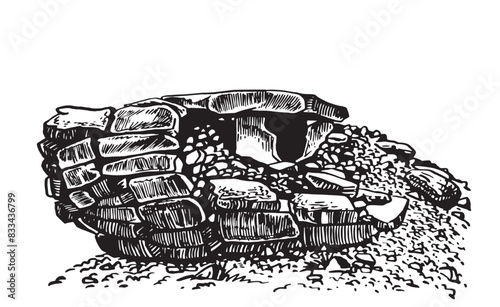 The dolmen of India on white background,vector illustration.