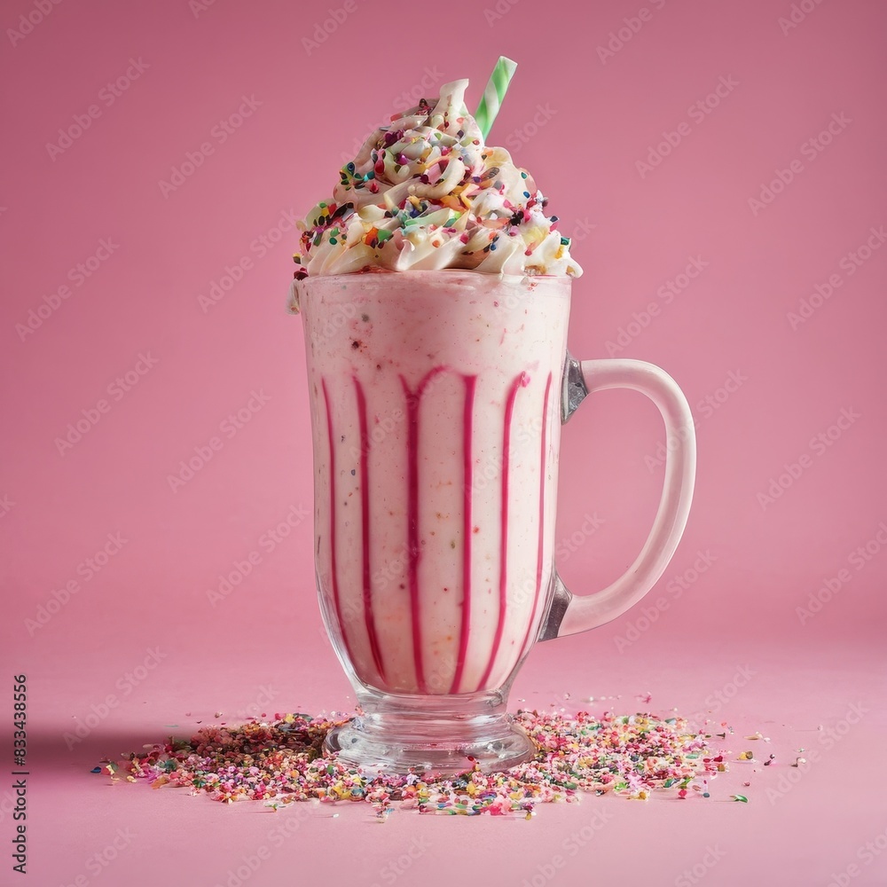 strawberry milkshake with cream strawberry milkshake with cream