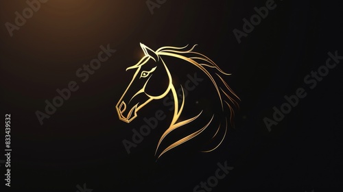 A close-up of a gold-plated horse s head set against a dark or black background