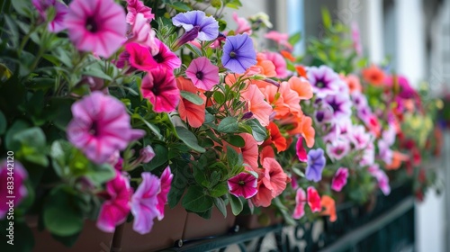 Photograph of lovely flowers taken on a balcony
