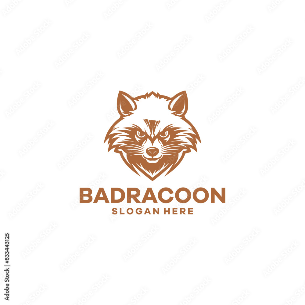 Raccoon head logo vector illustration