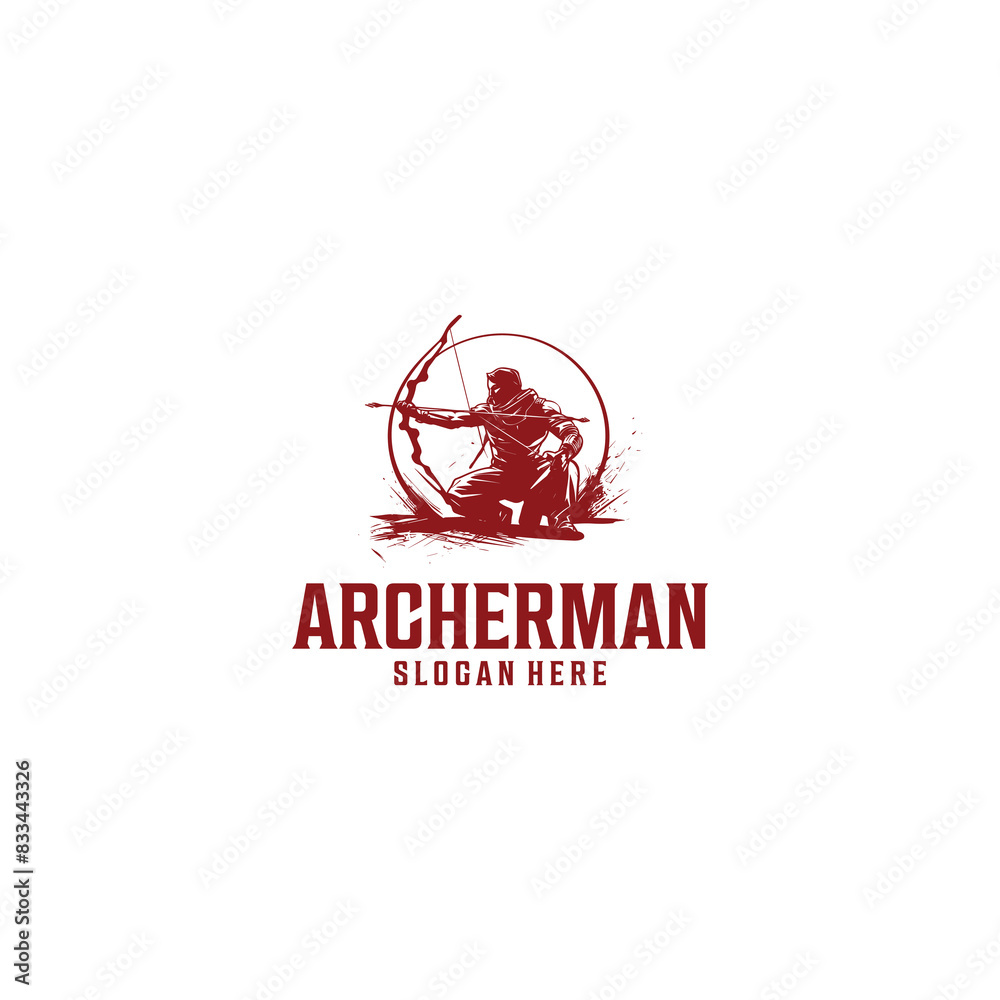 Archery man logo vector illustration Archery man logo vector illustration