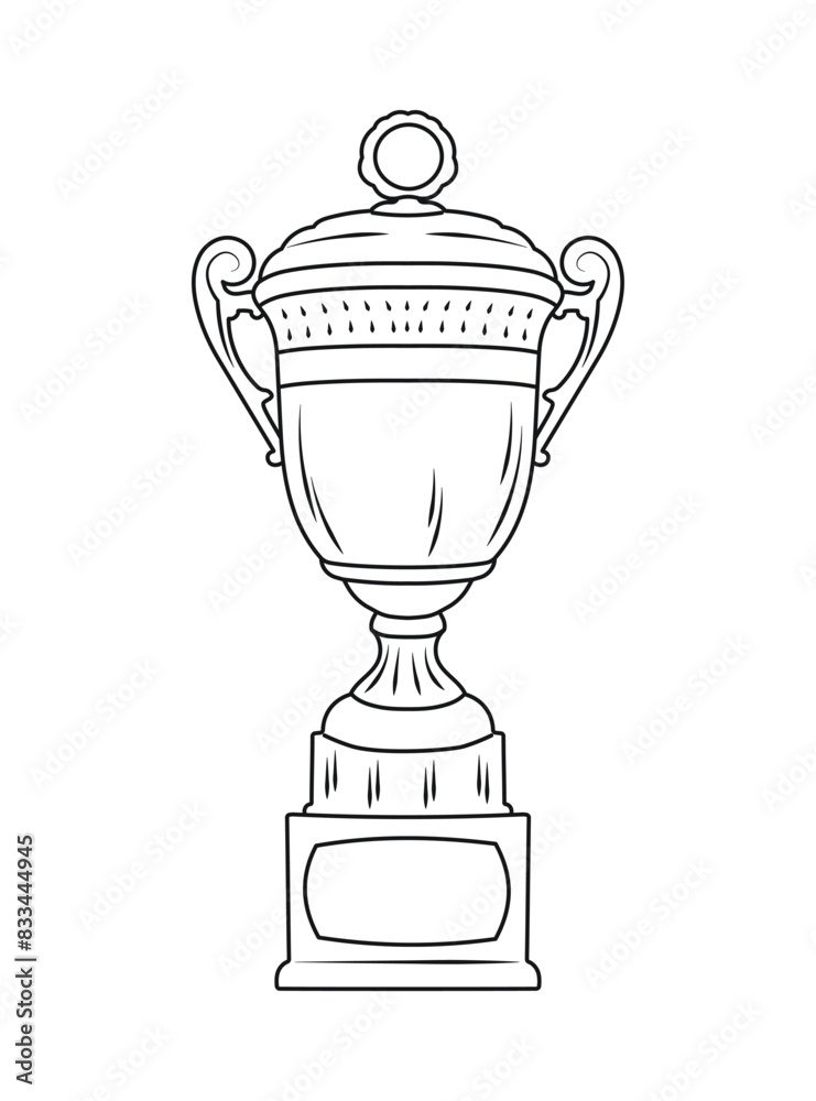 Sketch of trophy, goblet, cup, chalice. Victory symbol Sketch of trophy, goblet, cup, chalice. Victory symbol