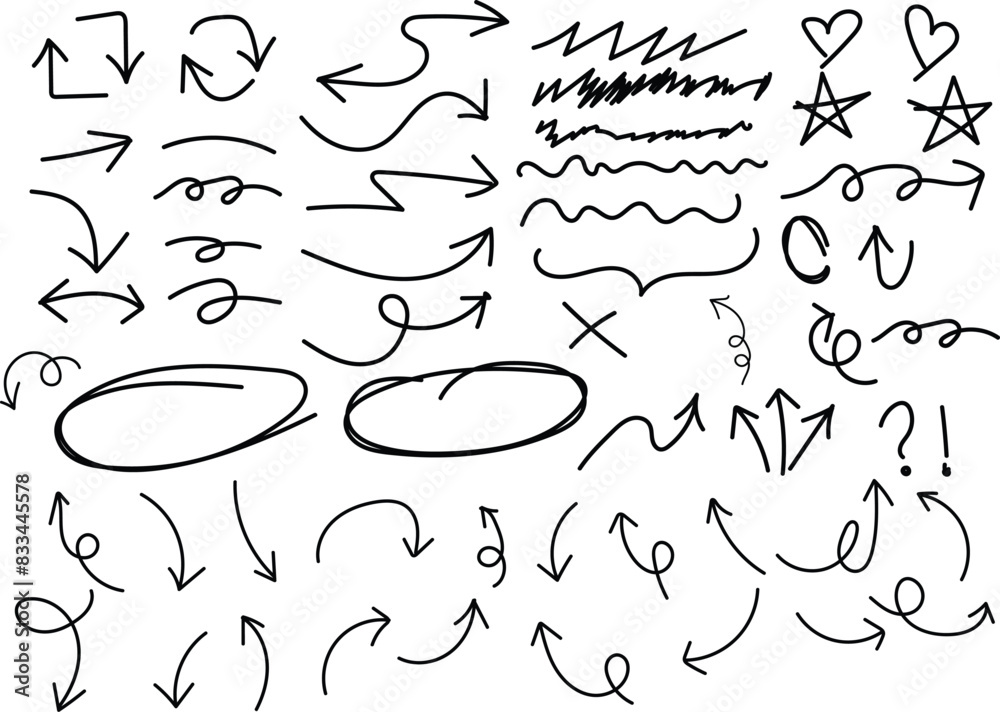 Arrow circles and abstract doodle icon in hand drawn style. Number vector illustration on isolated background. eps10 Arrow circles and abstract doodle icon in hand drawn style. Number vector illustration on isolated background. eps10