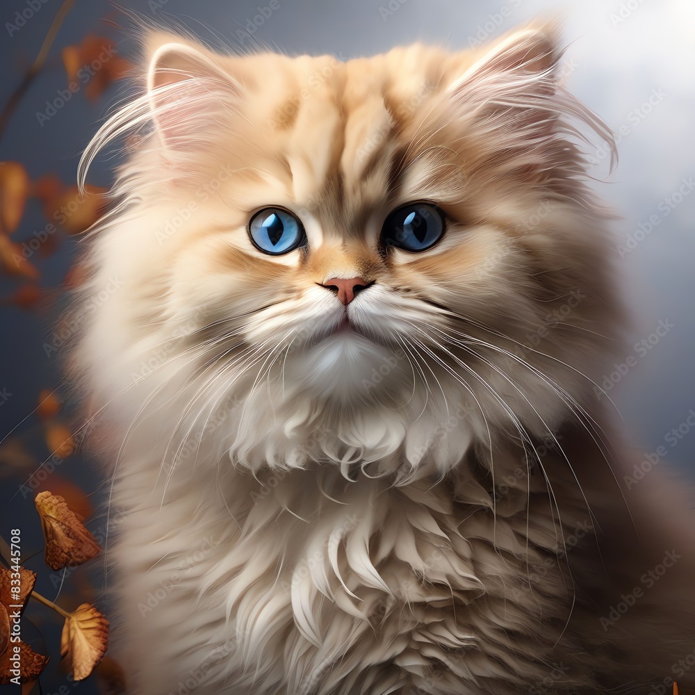 A cute selkirk rex cat portrait, studio photo style. A cute selkirk rex cat portrait, studio photo style.