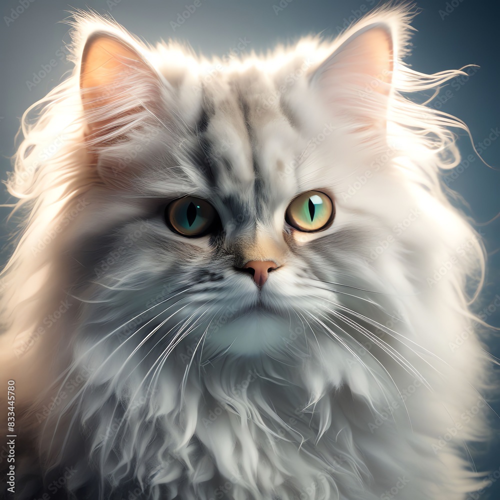 A selkirk rex cat portrait, ultra detailed style. 