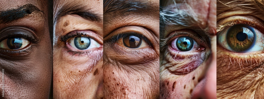close-up of people's eyes. Selective focus close-up of people's eyes. Selective focus