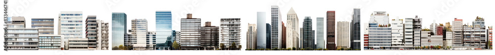 Modern cityscape png on transparent background