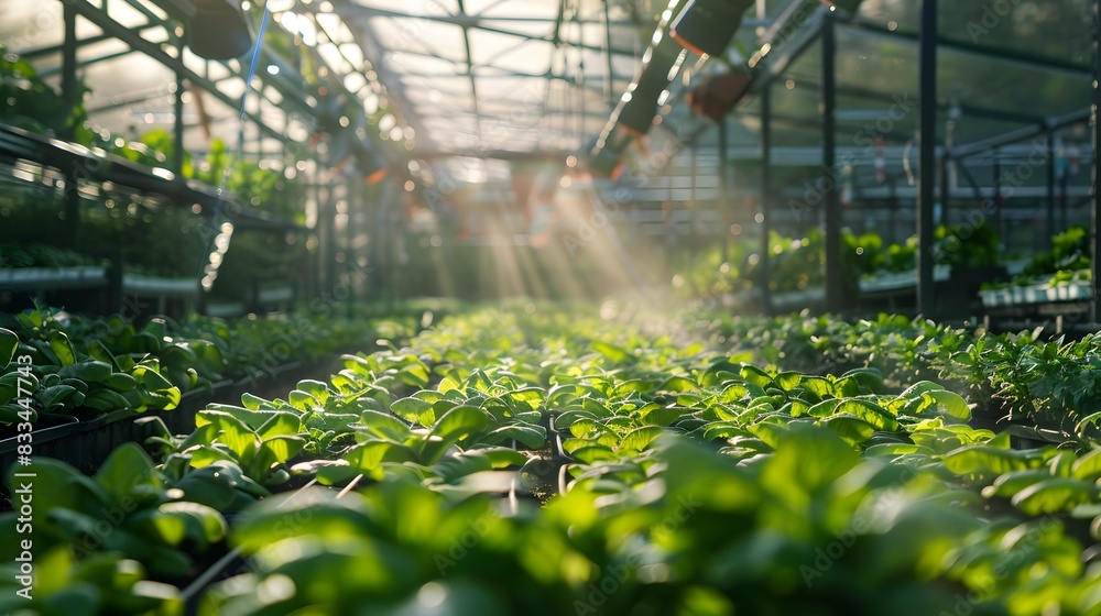 Imagine a smart greenhouse with vertical farming systems, LED lighting, and AI-controlled climate management for optimal plant growth Imagine a smart greenhouse with vertical farming systems, LED lighting, and AI-controlled climate management for optimal plant growth