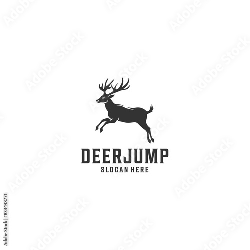 Jumping deer logo vector illustration