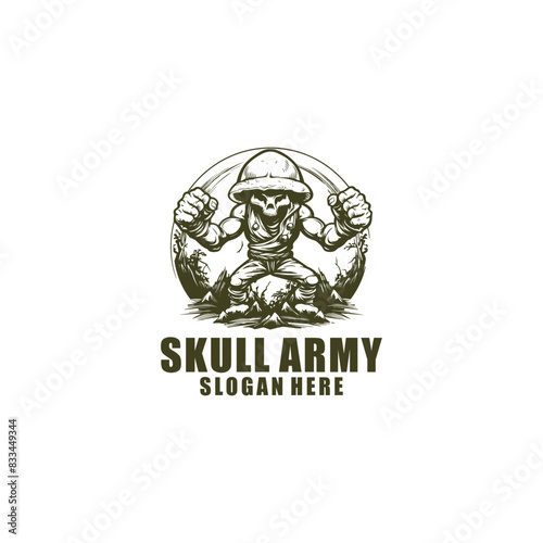Skull army logo vector illustration
