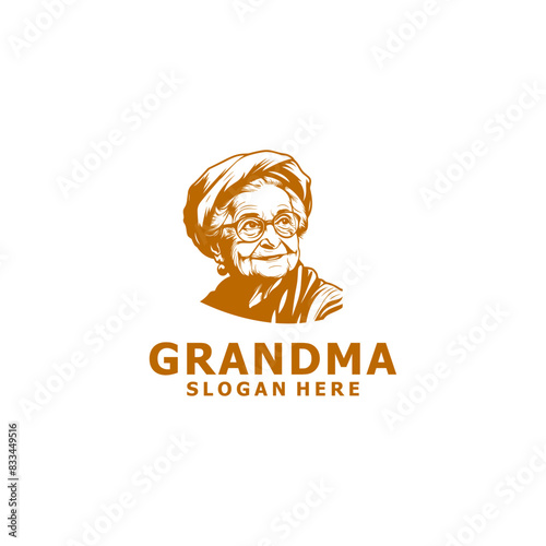 Grandma's head logo vector illustration