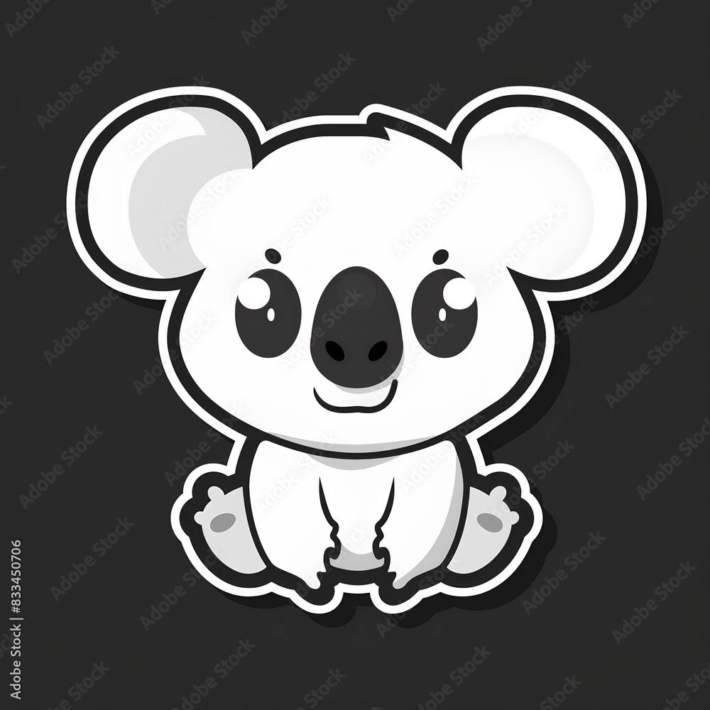 Cute Koala on Black Background Cute Koala on Black Background