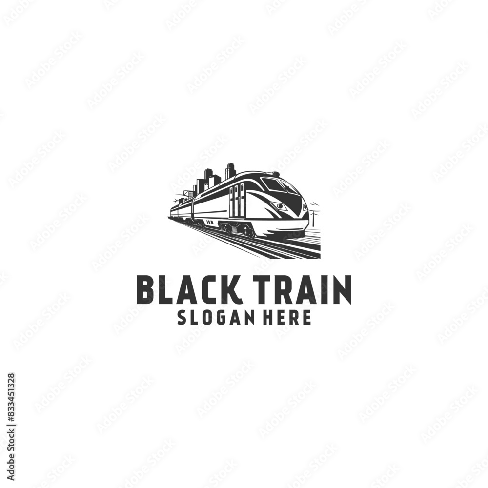 Black train logo vector illustration