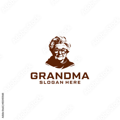 Grandma's head logo vector illustration