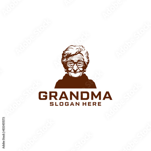 Grandma's head logo vector illustration