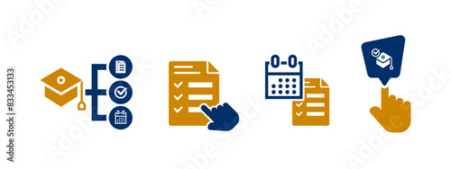 study program icon vector illustration. study with gesture, program or plan icon concept.
