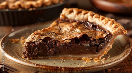 Homemade pice of pie with an image showcasing a delectable slice of this classic dessert photo