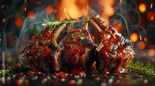 Perfectly prepared lamb chops with delectable sauce