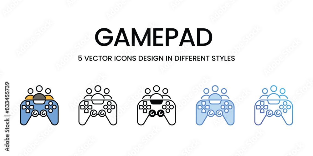 Gamepad icons vector set stock illustration.