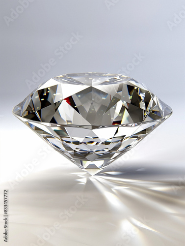 Beautiful diamonds with shiny sparkles on a white background  AI generative