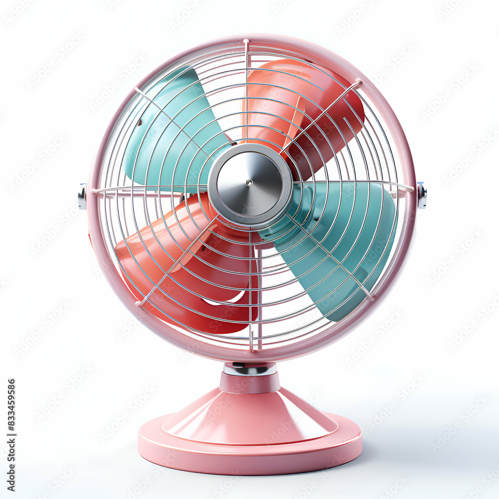 Modern electric fan on a white background. 3d rendering. Modern electric fan on a white background. 3d rendering.
