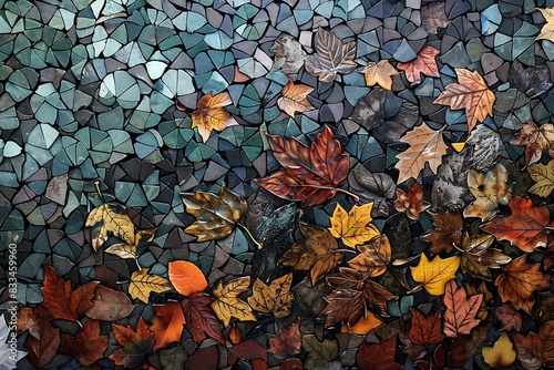 A mosaic of fallen leaves on a forest floor