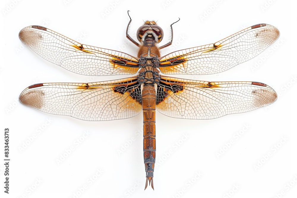 Detailed Photograph of a Dragonfly on an Isolated Background Detailed Photograph of a Dragonfly on an Isolated Background