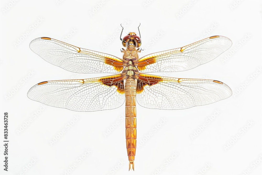 Detailed Photograph of a Dragonfly on an Isolated Background Detailed Photograph of a Dragonfly on an Isolated Background