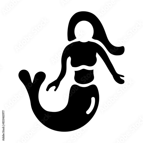 Handy glyph icon of a sea nymph 