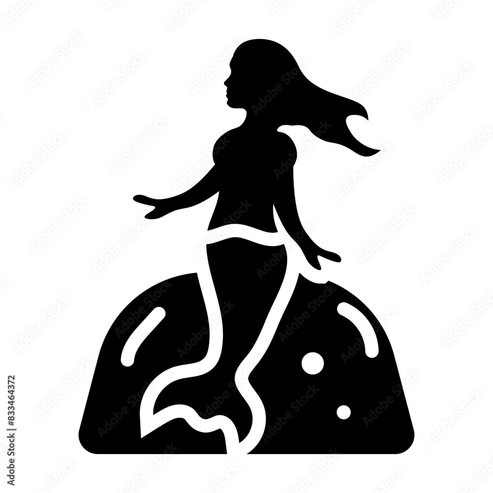 Obraz premium Premium glyph icon of a sea nymph 