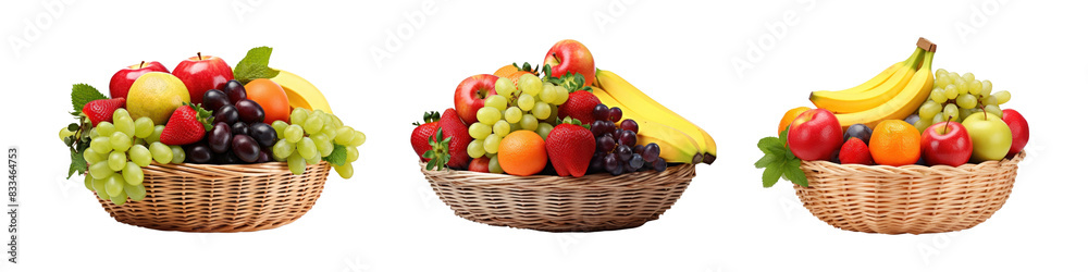 Fruit in a basket set Fruit in a basket set