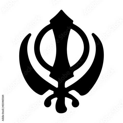 Khanda symbol icon in glyph style 