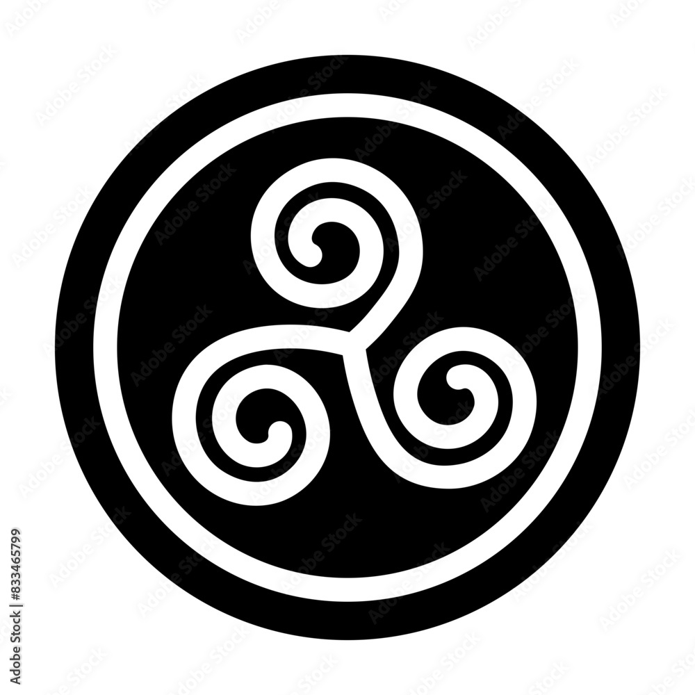 Triskelion icon designed in solid style Triskelion icon designed in solid style