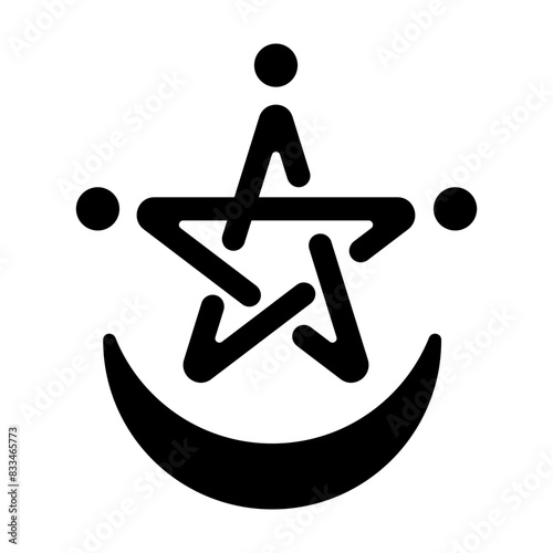 A filled style icon of pentacle 