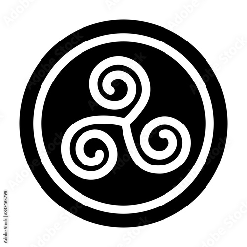 Triskelion icon designed in solid style 