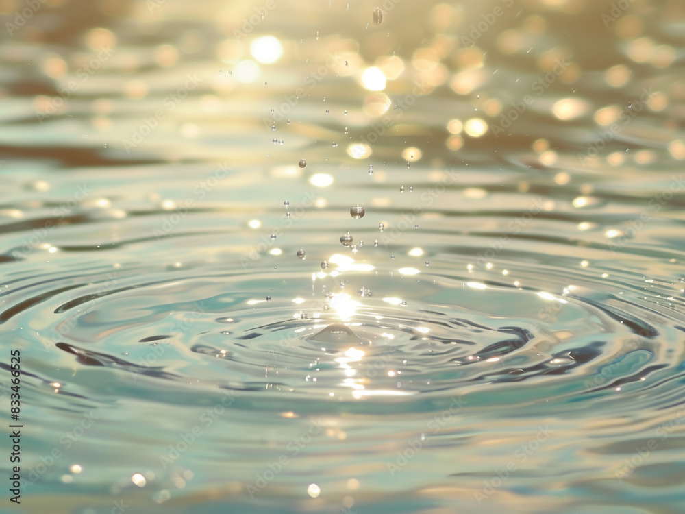 ethereal bokeh water background, with a close-up of water droplets creating ripples in calm water, filled with a soft bokeh effect, with the sunlight reflecting off the water, a peaceful, serene scene ethereal bokeh water background, with a close-up of water droplets creating ripples in calm water, filled with a soft bokeh effect, with the sunlight reflecting off the water, a peaceful, serene scene