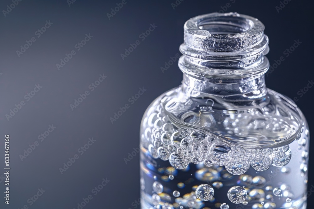 A bottle of glycerin which helps By emphasizing the quality and transparency of the product. A bottle of glycerin which helps By emphasizing the quality and transparency of the product.