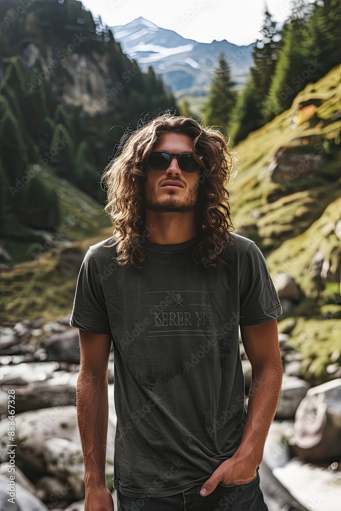 Naklejka premium T-shirt mockup with model