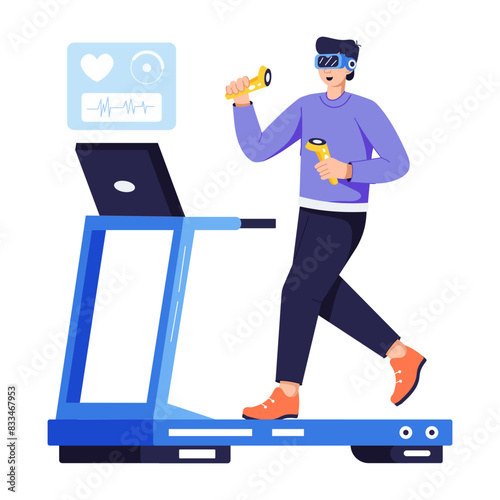 Download flat illustration of vr workout 
