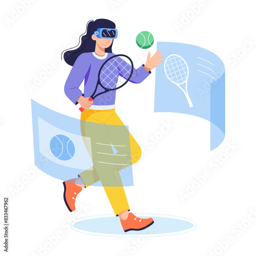 Grab this flat illustration of vr sports